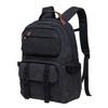 KAUKKO Vintage Casual polyster and Leather Rucksack Backpack(20-2-BLACK) view 3