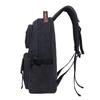 KAUKKO Vintage Casual polyster and Leather Rucksack Backpack(20-2-BLACK) view 4