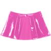 ACSUSS Women Shiny Leather Cover-Up Skirt Patent Look Mini Skirt High Waist Open Front Mini Skirts Hot Pink 4X-Large view 3