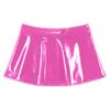 ACSUSS Women Shiny Leather Cover-Up Skirt Patent Look Mini Skirt High Waist Open Front Mini Skirts Hot Pink 4X-Large view 4