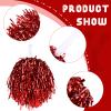 60 Pcs Cheerleading Pom Poms Bulk Cheer Pom Poms Sets Metallic Foil Fun Spirited Cheer Pom Poms with Plastic Handles Cheerleader Pompoms for Kids Adults Sports Match Cheering Squad (Red & Silver) view 3