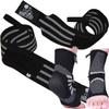 Nordic Lifting Super Heavy Duty Wrist Wraps - Black Grey Bundle with Ankle Compression Sleeves Medium view 1
