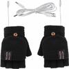 Knitted Heated Glove Winter Fingerless Glove 2 in 1 Warm Mitten Full Half Finger Hand Warm Laptop Heated Flip Top Mitten view 1