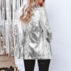 XUETON Womens Casual Sequin Blazers Jackets Long Sleeve Open Front Work Office Party Sequin Shimmer Sparkly Cardigan Coat(Silver,Small) view 4