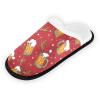 Boccsty Beer Mugs Spa Slippers Santa Hat Deer Antler Christmas House Slippers Memory Foam Slippers Indoor Outdoor Home Shoes L for Men Woman view 4