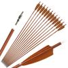 30" Archery Carbon Hunting Arrows Traget Practice Arrow Spine 500 600 with 4 Turkey Feather Fletching 100 Grain Removable Field Tips for Compound Bow and Recurve Bow (12 pcs arrow, Spine 600) view 1