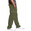 Men's Heavyweight Fleece Cargo Sweatpants Elastic Waist Drawstring Athletic Trousers Casual Baggy Jogger Pants with Pockets view 2
