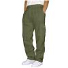 Men's Heavyweight Fleece Cargo Sweatpants Elastic Waist Drawstring Athletic Trousers Casual Baggy Jogger Pants with Pockets view 1