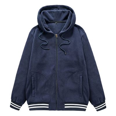 JEsilunmaMY Mens Outdoor Polar Fleece Sportwear Zip Long Sleeve Sports Cardigan Sweater Spring Fall Sweatshirt Varsity Jacket (Dark Blue,X-Large)