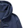 JEsilunmaMY Mens Outdoor Polar Fleece Sportwear Zip Long Sleeve Sports Cardigan Sweater Spring Fall Sweatshirt Varsity Jacket (Dark Blue,X-Large) view 2