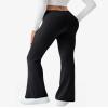 COPYLEAF Women's Flare Yoga Pants with Pockets-V Crossover High Waisted Bootcut Yoga Leggings-Flare Bell Bottom Workout Gym Leggings Black view 2