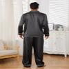 U2SKIIN Mens Silk Pajamas Set, Long Sleeve Satin Pajamas for Men Sleepwear Button Down Pjs Set Two-piece(BLACK,2XL) view 4