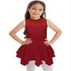 FEESHOW Girls Kids Sequins Sleeveless Figure Ice Skating Dress Ballerina Performance Modern Ballet Lyrical Dress Burgundy 16 Years view 1