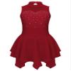 FEESHOW Girls Kids Sequins Sleeveless Figure Ice Skating Dress Ballerina Performance Modern Ballet Lyrical Dress Burgundy 16 Years view 3