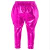 FEESHOW Kids Girls Boys Metallic Harem Dance Pants for Modern Hip Hop Sports Gymnastic Workout Dancewear Hot Pink 12-24 Months view 2
