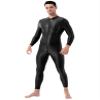 Loloda Mens Turtleneck Shimmery Smooth Long Sleeve Unitard Bodysuit Jumpsuit Dancewear Clubwear Black One Size view 2