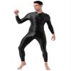 Loloda Mens Turtleneck Shimmery Smooth Long Sleeve Unitard Bodysuit Jumpsuit Dancewear Clubwear Black One Size view 3