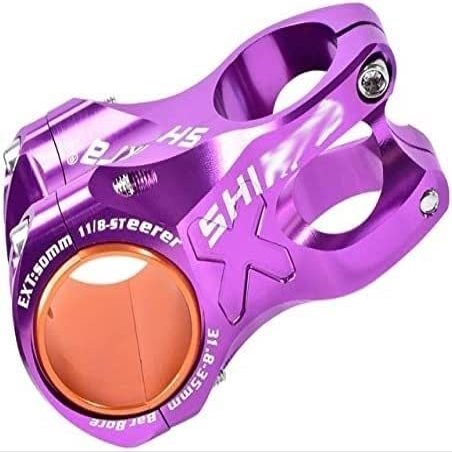 ZECHAO Bike Stem,Ultralight Stem 31.8mm-35mm Mountain Road Bike Stem 50mm Bike Riser Mountain AM XC DH Stem Handlebar Stem Bike Stem (Color : Purple, Size : 28.6 * 31.8 * 50MM)