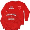 lepni.me Kids Shirt Morocco Football Jersey Your Name Number Moroccan Personalized Flag Badge Custom Soccer World Cup 2022 (12-13 Years Red Multi Color) view 1