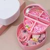 Cabilock present Ornaments Little Girls Jewelry Box Plastic Jewelry Trinket Box Heart Shape Jewelry Container Holder Necklace Earrings Ring Storage Case for Girl present Kids Jewelry Box view 2