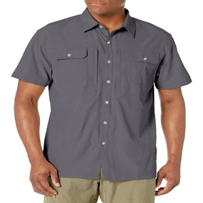 Little Donkey Andy Men's Lightweight Short Sleeve Shirt Quick Dry Shirt for Hiking Boating, UPF50 Gray XXL