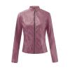 DASEIS Winter Coats For Women, Crops Long Sleeve Jacket Teen Girls Casual Winter Work Leather Light Coats Fit Scoop Neck Solid Zipfront Coats Ladies Purple view 3