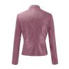 DASEIS Winter Coats For Women, Crops Long Sleeve Jacket Teen Girls Casual Winter Work Leather Light Coats Fit Scoop Neck Solid Zipfront Coats Ladies Purple view 4