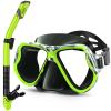 Greatever Dry Snorkel Set,Panoramic Wide View Anti-Fog Scuba Diving Mask,Professional Snorkeling Gear for Adults Kids view 1