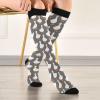 Wusikd White Goose Compression Socks for Women and Men Circulation Cute Long Socks for Athletic Running 1 view 3