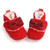 Baby Winter Boots Infant Slippers Fleece Winter Warm Prewalker Boots Soft Sole Crib Shoes Snow Boots 0-18 Months (Red, 6-12 Months) view 2