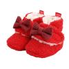 Baby Winter Boots Infant Slippers Fleece Winter Warm Prewalker Boots Soft Sole Crib Shoes Snow Boots 0-18 Months (Red, 6-12 Months) view 4