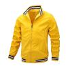Maiyifu-GJ Men Lightweight Windproof Bomber Jacket Slim Casual Full Zip Softshell Coat Outdoor Spring Breathable Windbreaker (Yellow,Medium) view 1