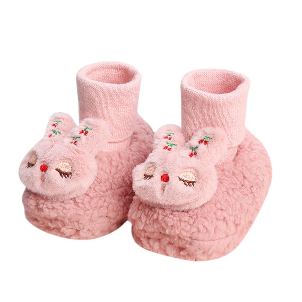 Baby Booties Newborn Warm Winter Snow Boots Soft Sole Anti-Slip Booties Shoes Cotton Shoes 0-18 Months (A, 0-6 Months)