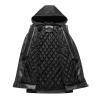 JEsilunmaMY Men's Multi-Pocket Leather Jacket Zip Motorcycle Cotton Coat with Detachable Hood Winter Outdoor Biker Outwear (Black,Large) view 3