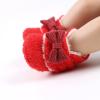 Baby Winter Boots Infant Slippers Fleece Winter Warm Prewalker Boots Soft Sole Crib Shoes Snow Boots 0-18 Months (Red, 0-6 Months) view 3