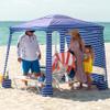 AMMSUN Beach Cabana, 6.2'6.2' Beach Canopy, Easy Set up and Take Down, Cabana Tent with Sand Pockets, Instant Sun Shade with Side Wall, Siesta Stripe view 1