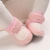 Baby Shoes Newborn Infant Fleece Booties Winter Warm Snow Boots Soft Sole Crib Shoes Booties (Pink, 13) view 3