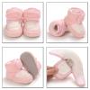 Baby Shoes Newborn Infant Fleece Booties Winter Warm Snow Boots Soft Sole Crib Shoes Booties (Pink, 13) view 4