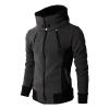 Maiyifu-GJ Zip Up Hoodies for Men Slim Fit Winter Warm Hooded Sweatshirt Jacket Long Sleeve Casual Windproof Coats (Dark Grey,Small) view 1