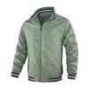 Maiyifu-GJ Men Lightweight Windproof Bomber Jacket Slim Casual Full Zip Softshell Coat Outdoor Spring Breathable Windbreaker (Green,Large) view 1