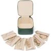 VLANDO Travel Jewelry Case with Clear 6 Velvet Bags,Green view 1