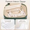 VLANDO Travel Jewelry Case with Clear 6 Velvet Bags,Green view 3