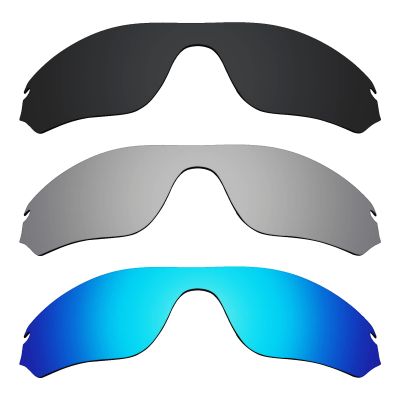 Alphax 3 Pair Polarized Replacement Lenses for Oakley Radar Edge OO9184 - Black+Titanium+Blue
