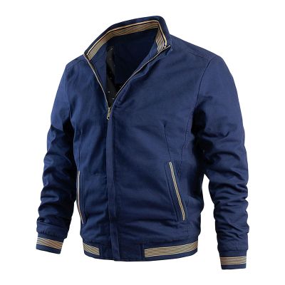 Maiyifu-GJ Bomber Jackets for Mens Fall Winter Slim Fit Lightweight Softshell Coat Cotton Windproof Varsity Baseball Coats (Dark Blue,X-Large)