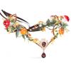 MOSTORY Handmade Woodland Mushroom Crown Flower Headpiece Elf Headband Fairy Tiara for Women s Renaissance Halloween Christmas Cosplay Accessory Orange view 1