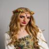MOSTORY Handmade Woodland Mushroom Crown Flower Headpiece Elf Headband Fairy Tiara for Women s Renaissance Halloween Christmas Cosplay Accessory Orange view 2