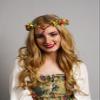 MOSTORY Handmade Woodland Mushroom Crown Flower Headpiece Elf Headband Fairy Tiara for Women s Renaissance Halloween Christmas Cosplay Accessory Orange view 3