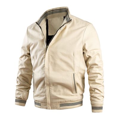Maiyifu-GJ Bomber Jackets for Mens Fall Winter Slim Fit Lightweight Softshell Coat Cotton Windproof Varsity Baseball Coats (Khaki,4X-Large)