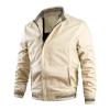 Maiyifu-GJ Bomber Jackets for Mens Fall Winter Slim Fit Lightweight Softshell Coat Cotton Windproof Varsity Baseball Coats (Khaki,4X-Large) view 1
