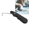 Cyrank Stainless Steel Folding Shoe Lace Puller, Portable Skate Lace Tightening Tool Handle Hold Ice Hockey Skate Lace Tightener for Ice Skates Figure Skates Boots Shoes view 3